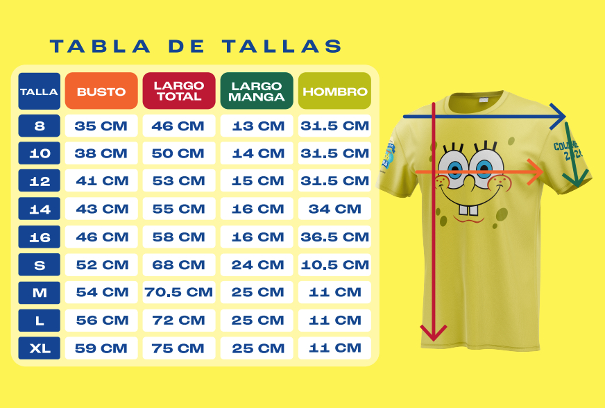 Tabla de medidas 10K